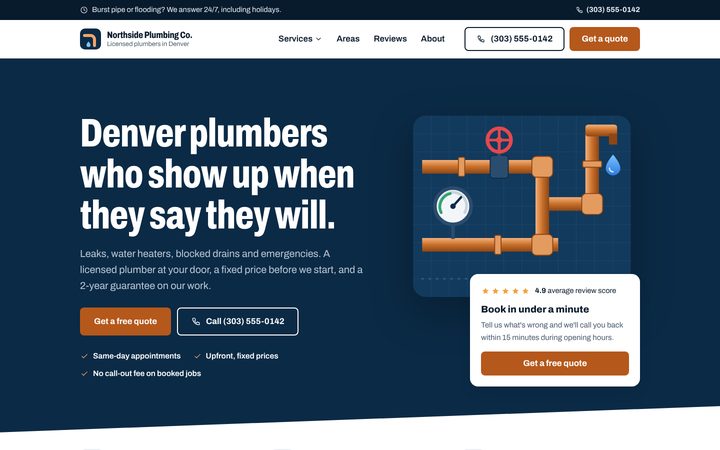 Flowline plumber template, desktop